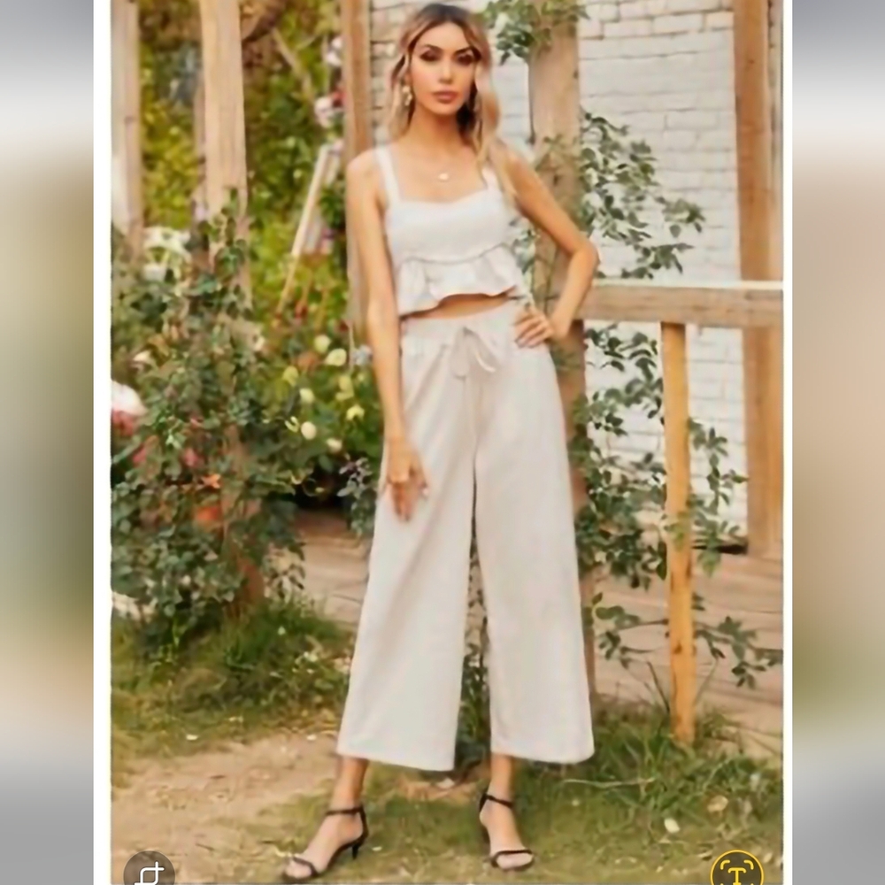 Shein Khaki Two Piece Set XS